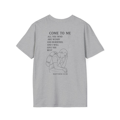 Matthew 11:28 "Come to Me" Burdened Man Tee – NAH Brother Edition