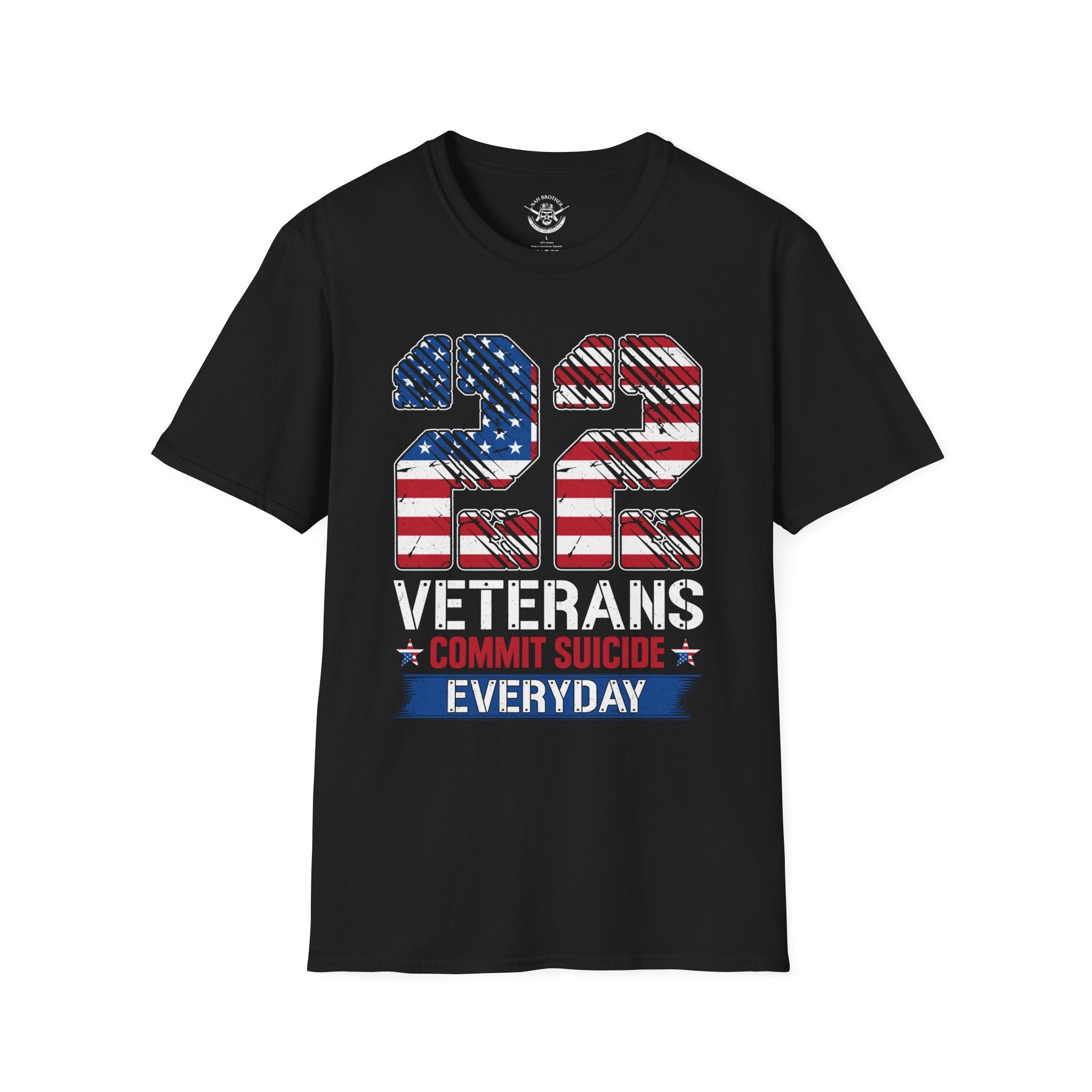 Veteran Suicide - 22 Too Many - T-Shirt - Black