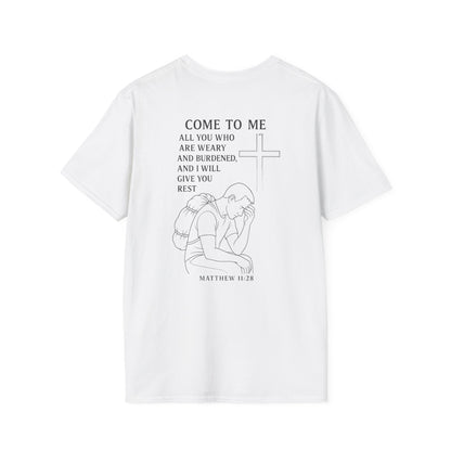 Matthew 11:28 "Come to Me" Burdened Man Tee – NAH Brother Edition