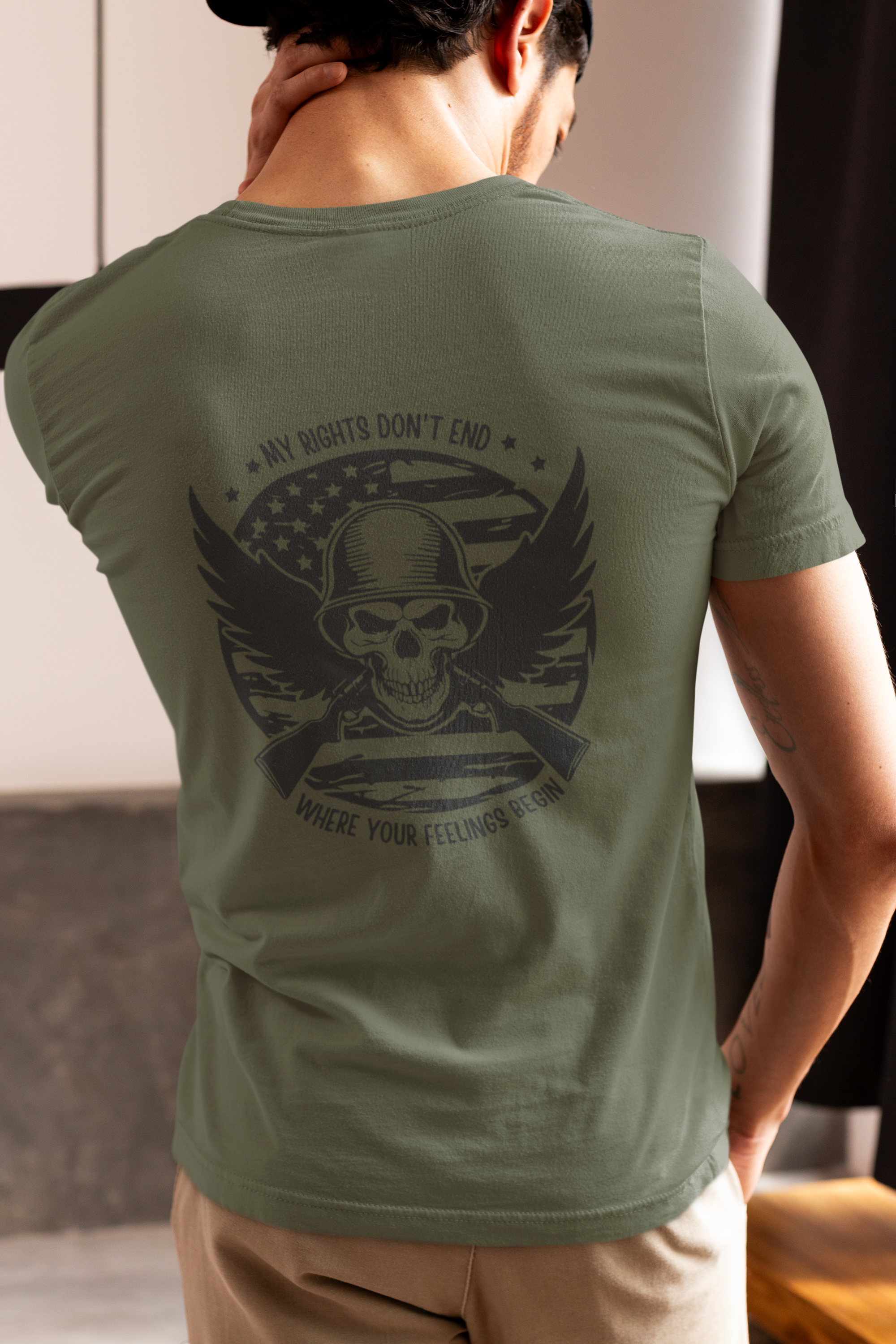 Your Feelings vs My Rights - T-Shirt - Military Green