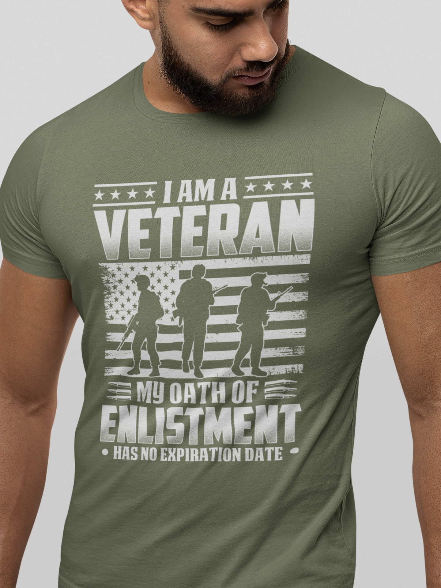 Enlistment Mindset Never Expires - T-Shirt - Military Green